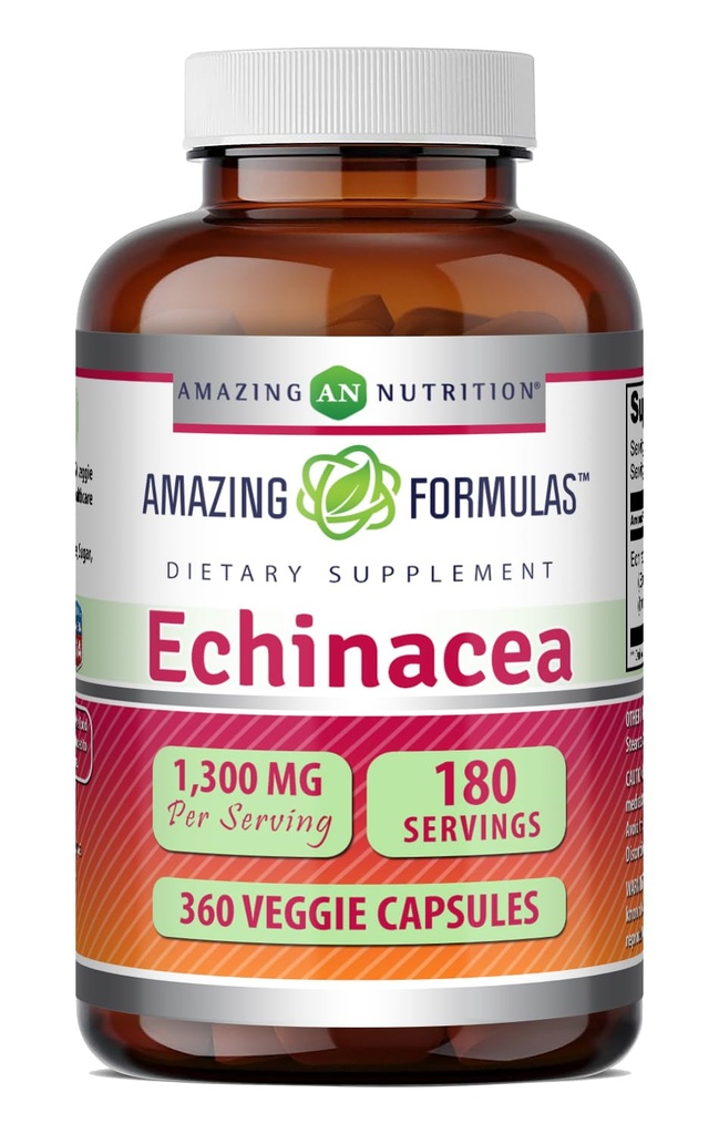 Amazing Applicas Echinacea CLAS124; 1300 Mg Per Serving CLAS124; 360 Veggie Kapsle CLAS124; Non- GMO CLAS124; Gluten Free CLAS124; Made in USA