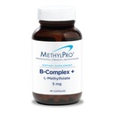 MethylPro B- Complex + L- Methylfolát 5 mg - Methylovaný vitamin B Complex pro ženy a muže, Cellular Energy Support with Folate, Niacin and Biotin, VIT B Supplement - 90 Veganových kapslí