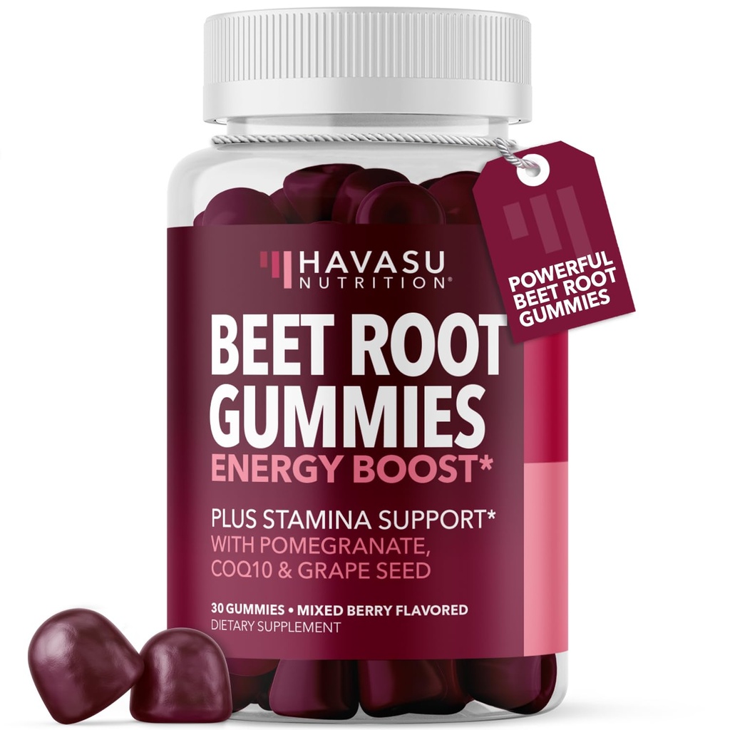 Řepné kořenové žvýkačky s COQ10 a granátovým granátem - Doplatek oxidu dusnatého pro muže a ženy - Beetropot for Endurance, Performance, Recovery - Vegan, Non- GMO, Gluten Free - Smíšený Berry Flavor, 30 Počet