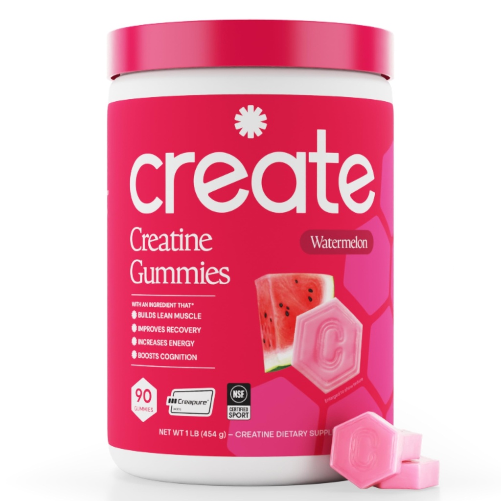 Vytvořit monster monohydrát žvýkačky pro muže a ženy - zvýšení koncentrace, sílu a vytrvalost, anti- tavení Formule, Vegan, gluten- Free, Non- GMO, 1.5 Gram Creatine per Gummy (Meloun, 90 ct)