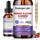 GREENLIONS Ledviny Cleanse Detox & Opravy - 27- In-1 Ledviny & Játra Kapky s 20: 1 Cranberry Extract & Chanca Piedra, Alkoholicko-Volný dodatek pro močení Tract & Podpora jater (2 Oz 1 Pack, Blueberry)