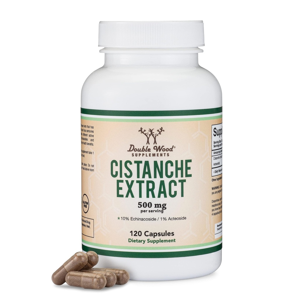 Cistanche Tubulosa Extract 500mg Per Serving (120 Kapsle) Cistanche Testosteron dodatek pro muže (Standardizované na Contain Echinacosids and Acteosides) by Double Wood