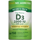 Nature 's Truth Vitamin D3 2000 IU ponožky pro dospělé 124; 150 Počet 124; High Potency CLANE124; Non- GMO a gluten zdarma dodatek