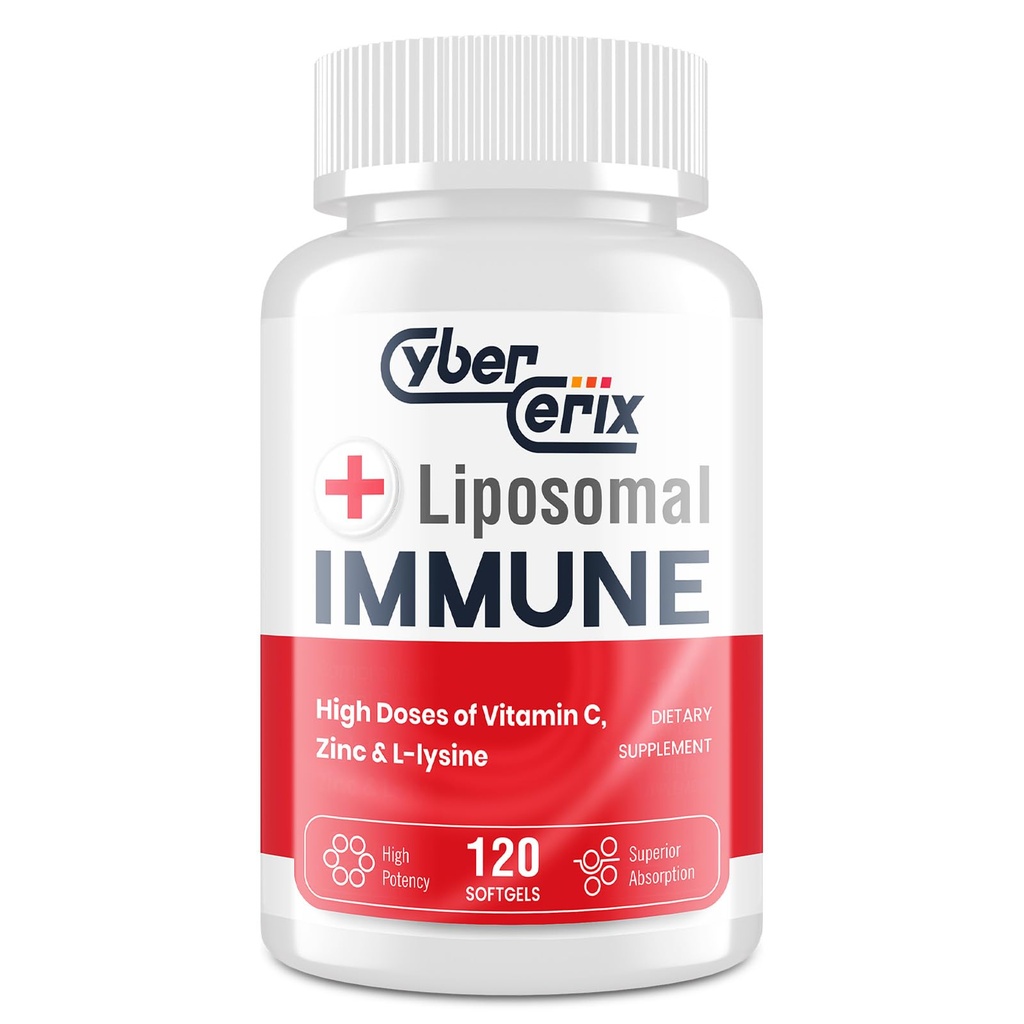 Pokročilý Lipozomální imunitní dodatek, Komplex s L- Lysin 1,500mg, Vitamíny, Minerály a Bylinné Extrakty, Komplexní denní wellness směs pro muže a ženy - 120 Kapsle