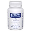 Čisté enkapsulace Acetyl- L- karnitin 250 mg - Paměť a dodatek k mozku - Podpora mozku a zaměření * - Gluten Free & Non- GMO - 60 Kapsle