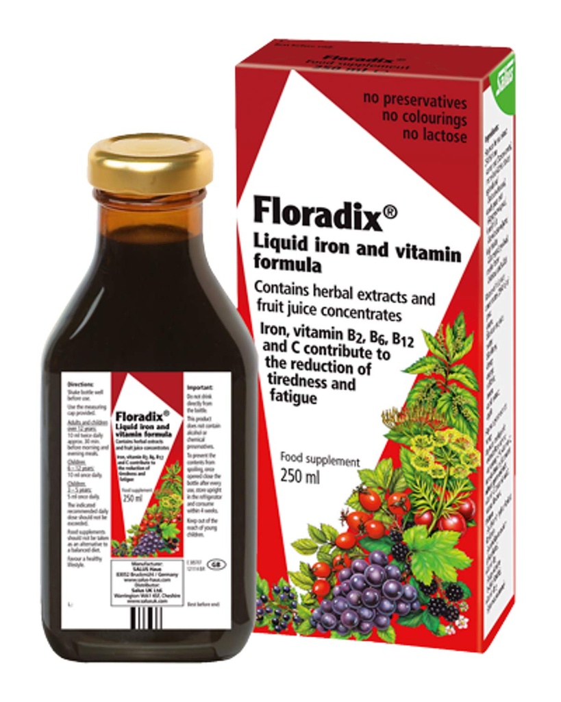 Floramid Florital Liquid Iron and Vitamin Formule 8.5 f.oz. - 250 ml. - Vyrobeno v Německu (3 balení)