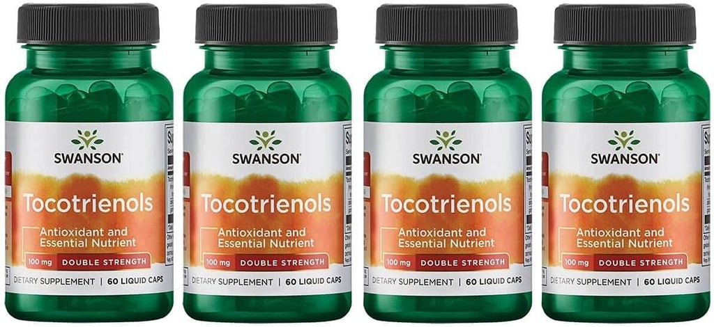 Swanson Double Power Tocotrienols - Antioxidant - (60 kapalných tobolek, 100 mg každé) 4 balení