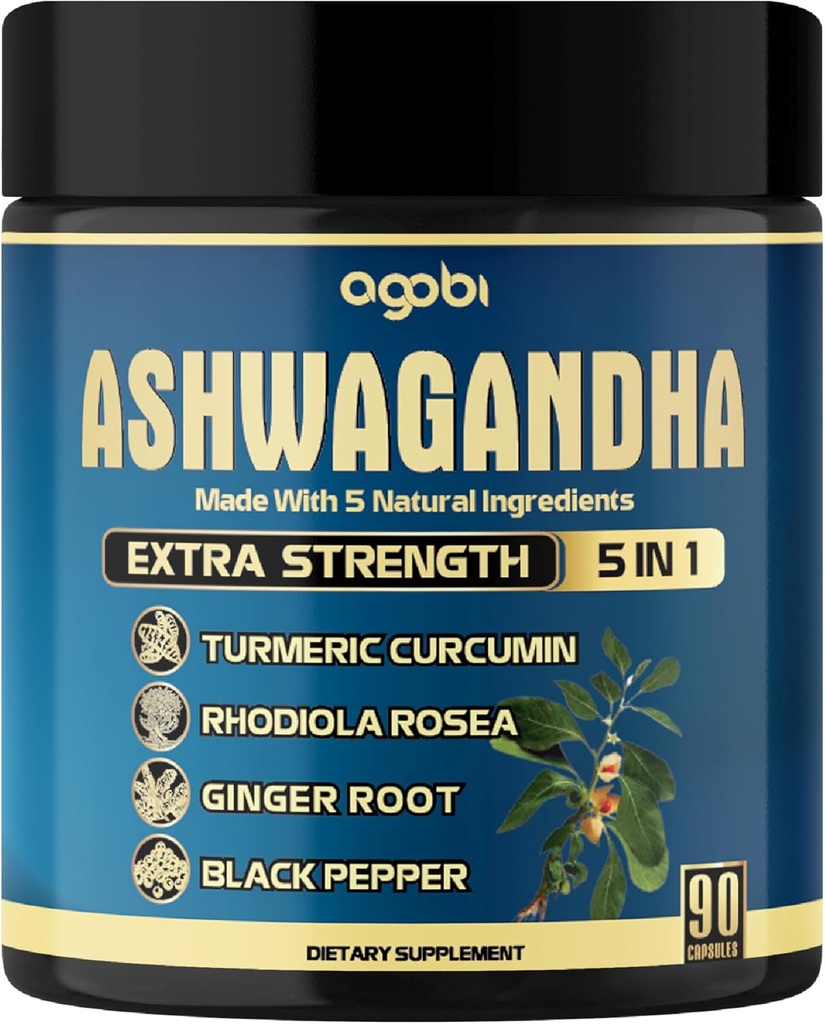 agobi Ashwagandha Dodatek Kapsle - 90 Počítá se pro 3měsíční dodávky
