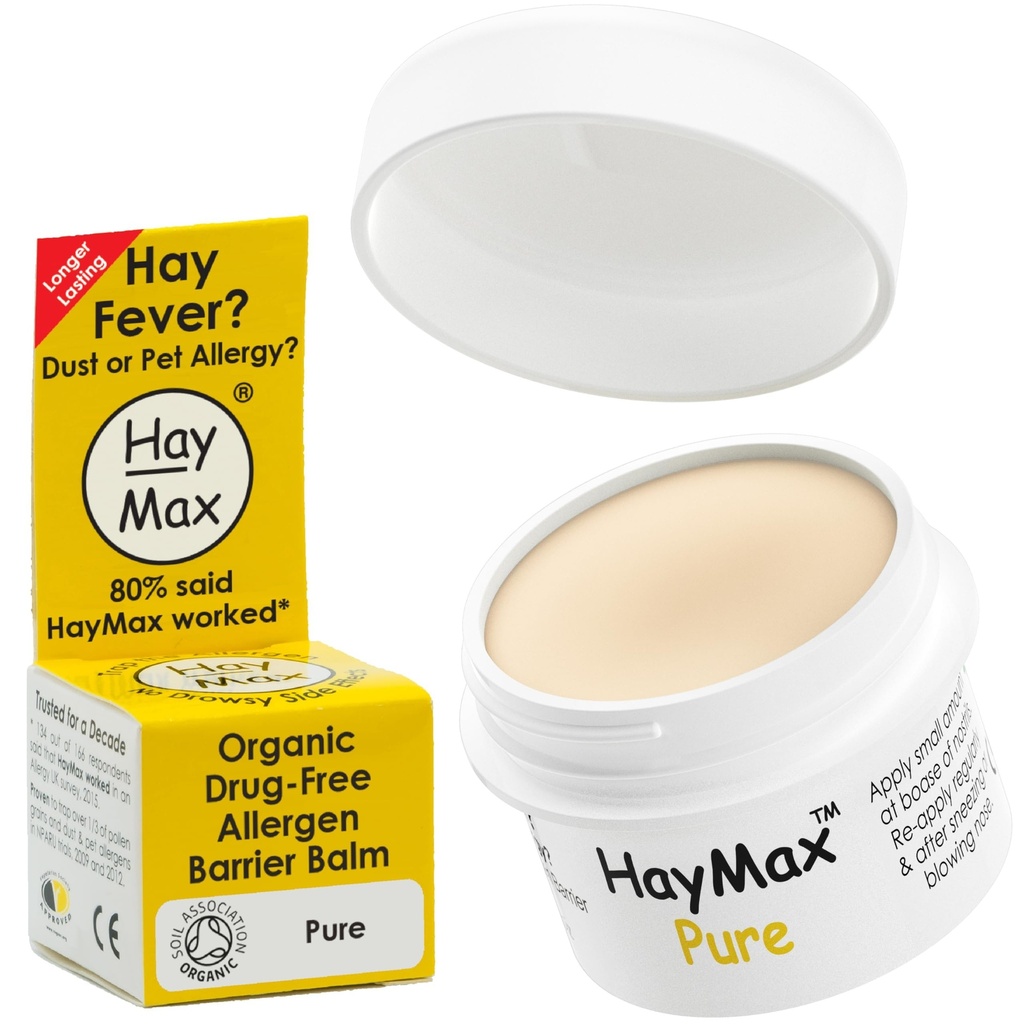 HayMax Alergen Barrier Balm - Pure 0.17 fl oz - Organic, Natural & Non-Drowsy Hay Fever & Alergie Relief Balm - Blocks Pollen & Other Alergen částice - Skvělé pro dospělé, děti a těhotné ženy
