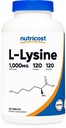 Nutricost L- Lysin 1000mg, 120 tablet - Gluten Free, Non-GMO, a Vegetarian Friendly