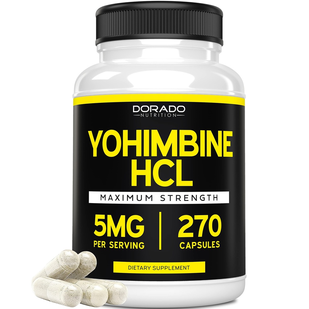 Yohimbine HCL 5mg pro muže a ženy (270 kapslí) Více potentní než Yohimbe Bark Powder - Quality Garance - Třetí strana Tested for Potency & Purity - Vegan, Gluten Free & Non- GMO - USA Made