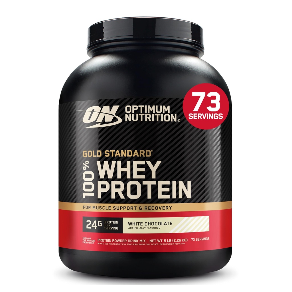 Optimum Nutrition Gold Standard 100% syrovátkový protein prášek, bílá čokoláda, 5 liber (balení květen Vary)