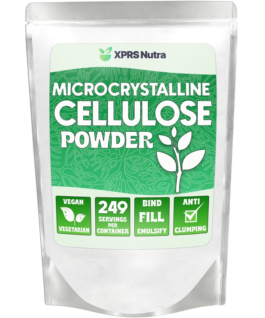 XPRS Nutra Mikrokrystalická celulosa Powder - Odorless Cellulosa Fiber Powder - 100% čistý práškový doplněk celulosy je nerozpustný fiber pro Pill Binder Mix a Cellulosa Paste (1.10 Pounds)