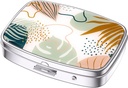 Nipichsha Pill Box, Malý Pouzdro na pero pro Purse & Pocket, Roztomilý Pořadatel Travel Medicine, Portable Medicine Container Holder to Hold Vitamíny, Léky, Rybí olej a doplňky, Boho listy