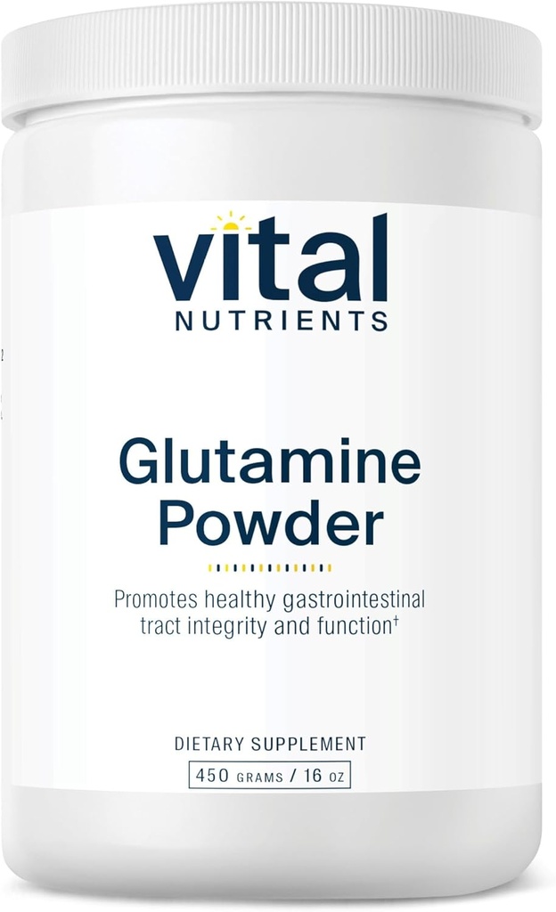 Vital Nutrients Glutamine Powder - Zdravá funkce gastrointestinálního traktu - Gluten, mléčný, sójový - Non- GMO - 450g / 16 oz L- Glutamin Powder