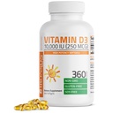 Bronson Vitamin D3 10 000 IU (250 mcg) High Potency - Podporuje zdravý imunitní systém, silné kosti, svaly a zuby - Non GMO, 360 Softgels