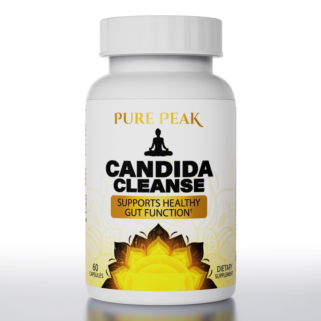 Candida Cleanse - Gut & Colon Support (60 kapslí) - pro muže a ženy - Přírodní byliny pro střevní detox - Oregano Leaf, Wormwood, Black Walnut, Capril Acid