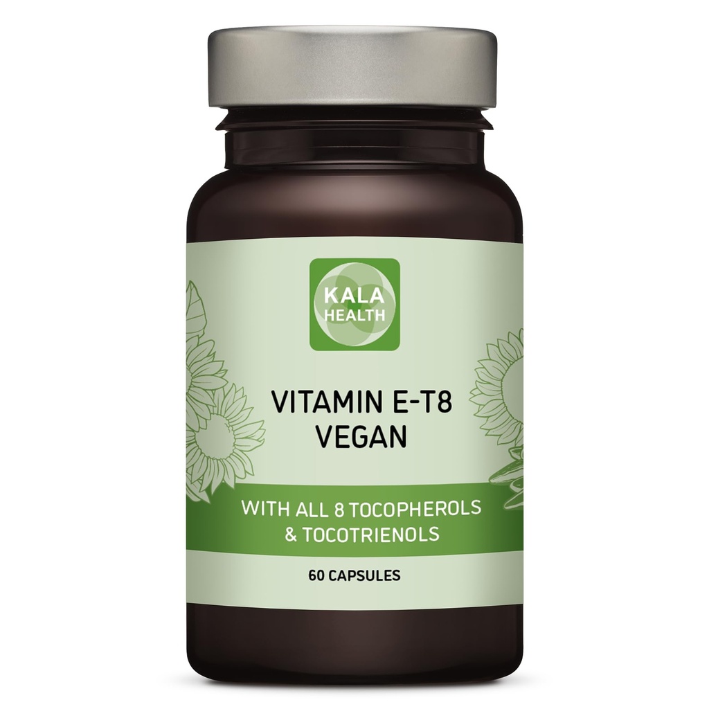 Unikátní Vegan Formule se všemi 8 Tokoferoly a Tokotrienoly Vitamin E - Obsahuje žádné PAH, těžké kovy, kontaminanty nebo konzervanty - Certifikované udržitelné - Vlasy, Jizvy a kůže (60)