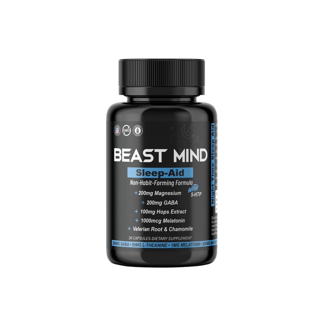 Non- Habit Forming Sleep Aid: Wake Up Refreshed - Výkonný vzorec s melatonin, GABA, Valerian Kořen, Heřmánek, hořčík pro odpočinek a hluboký spánek - 30 Kapsle