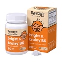 Renzo 's Bright & Brainy Vitamin B6, Rozpouští děti Vitamin B6, 60 Sugar- Free Melty Tabs, Oh Oh Oh Orange ochucené