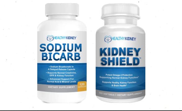 Omega-3 Fish Oil & Sodná sůl Bicarb 2 Pack Bundle Podpora normální funkce ledvin a hladiny kyselin