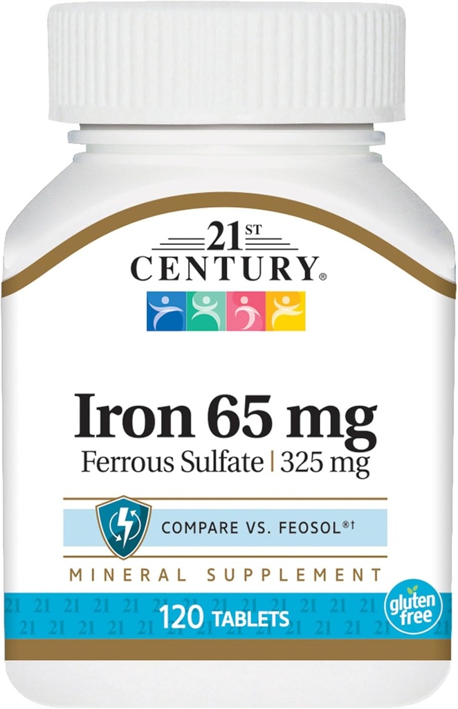 21. století Železo 65 Mg Železný sulfát 325 Mg tablety, 120 Počet (balení po 2)