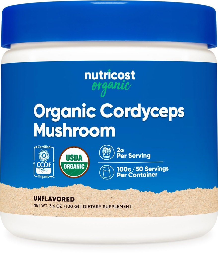Nutricost Organic Cordyceps Powder 100 Grams - USDA Certified Organic, Non- GMO, gluten zdarma
