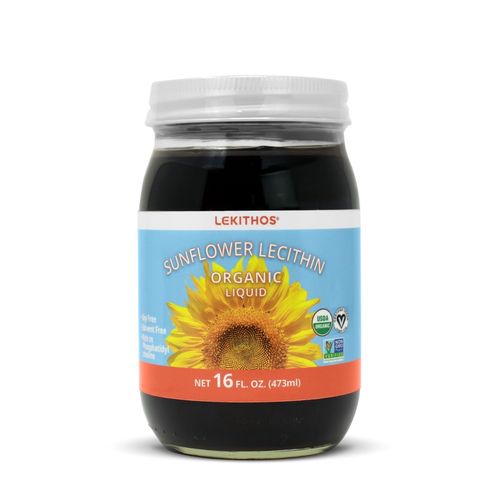 Organic Sunflower Lecithin Liquid - 16 fl oz - Certified USDA Organic - Cold Pressed (Solvent Free) - Non- GMO projekt ověřen