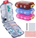 4PS Travel Pill Pořadatel s 164 štítky Slice CLAS10 Kompartments Travel Pill Box Přenosný skládací malý Pill Pouzdro Denní Pill Kontejner použitý pro Nošení Storage Medicine Organizátor M MUchengbao