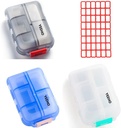 Pouzdro na pilulky (3 balení) - Přenosné malé doplňky Tablet Kontejner Box s 10 Compartments - Medicine Capsule Vitamin Fold Flip Organizátor Dipenser Holder Storage for Travel Trip Pocket Purse