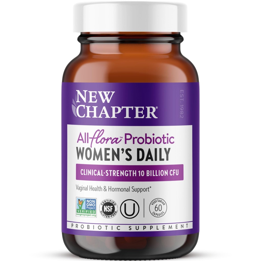 Nová kapitola Probiotika pro ženy - 60 ct (2 Měsíční zásoba), Ženské Denní Probiotika s Prebiotika a Probiotika pro Vaginální zdraví & Chaste Strom pro hormonální podporu, 100% Vegetariánské, Non- GMO