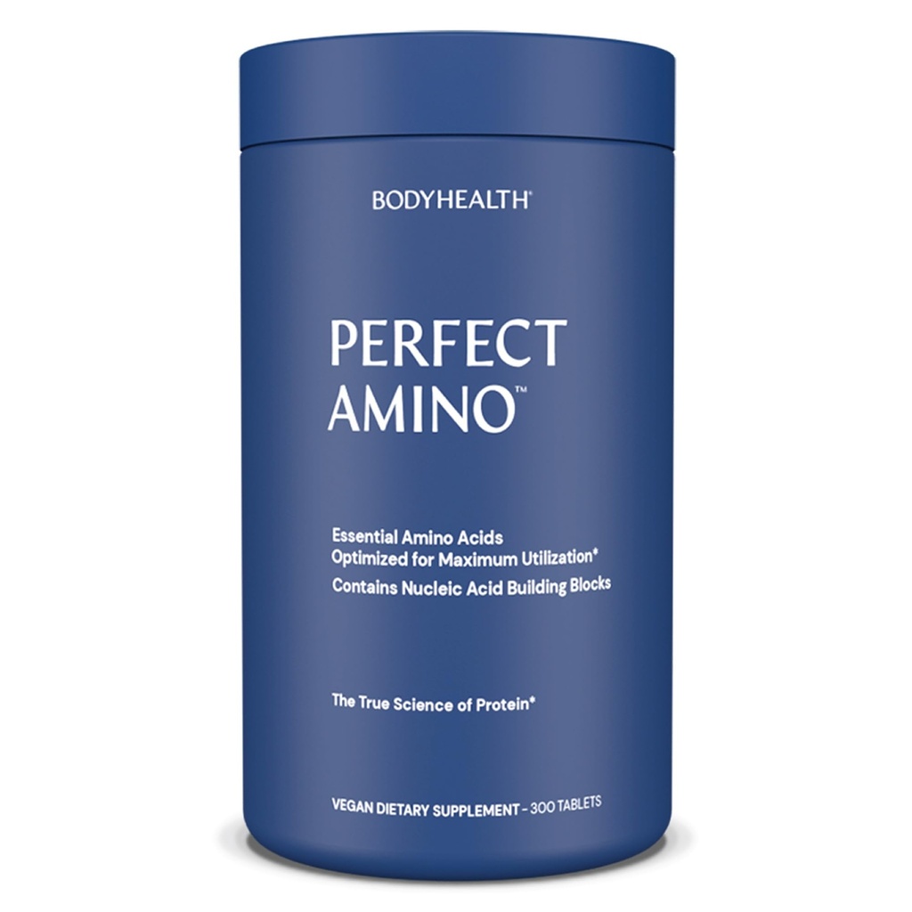 BodyHealth PerfectAmino (300 tablet) Essential Amino Acid dodatek s BCAA a EAA, Muscle Recovery, Boost Energy & Stamina, 99% Využití, Vegan Branched Chain Protein Pre / Post cvičení