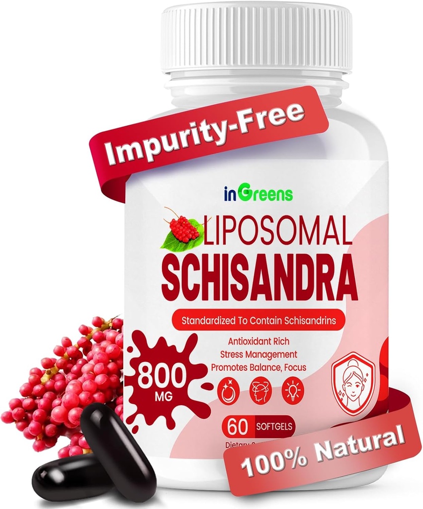 800MG Schisandra Organic Extract, Schisandra dodatek, Schisandra Berry Softgels for Energy Support, Jaterní zdraví, Antioxidant Protection & Digestive Wellness - 60 Softgels, Made in USA