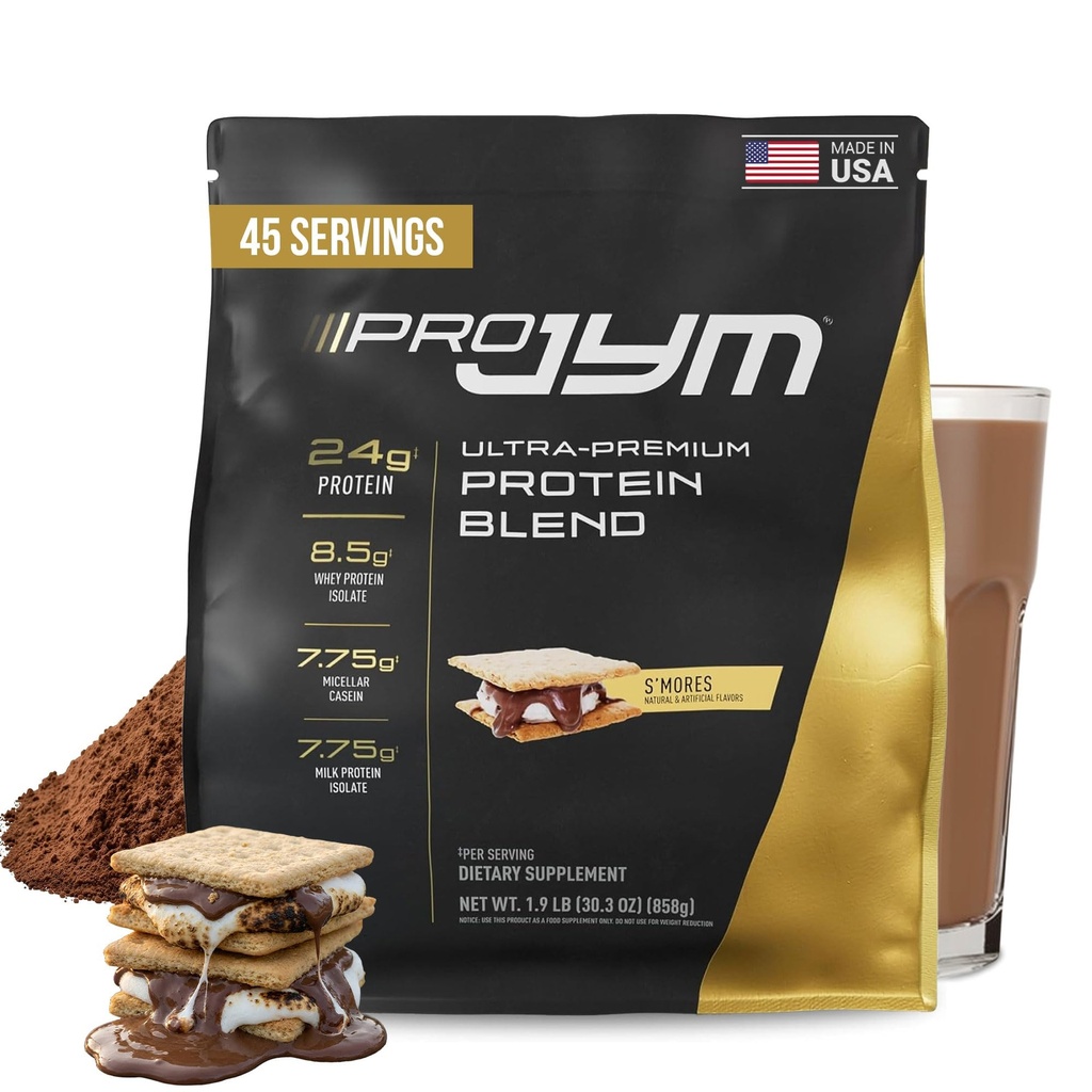 Pro JYM S 'Mores Protein Powder - Syrovátkové proteinové izoláty, kasein, a mléčné bílkoviny, Lean Muscle Building for men & Women, JYM dodatek Věda, 45 Služební