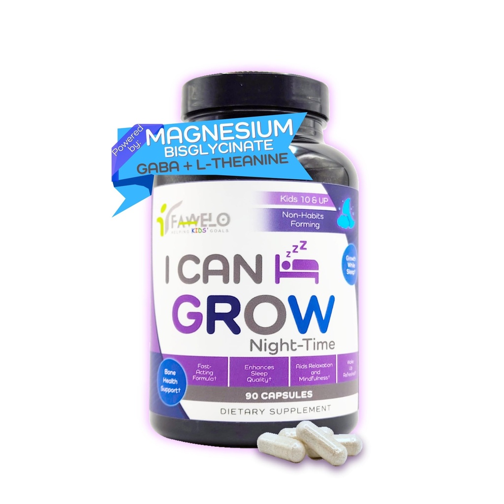 I Can Grow NightTime Kids Vitamíny Multivitamin Sleep Aid 124; Magnesium pro děti s Magnesium Bisglycinát 124; Natural Calm & Recovery 124; Magnesio komplex I124; Vitaminas para Niños con Glicinato de Magnesio