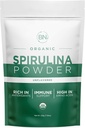 Spirulina Powder Organic 225g - 64 Servings 3.5g Serving Size - USDA Certified - RAW Nutrient Dense Více než 70% protein per Serving - Nejčistší zdroj Vegan Protein - Superfood