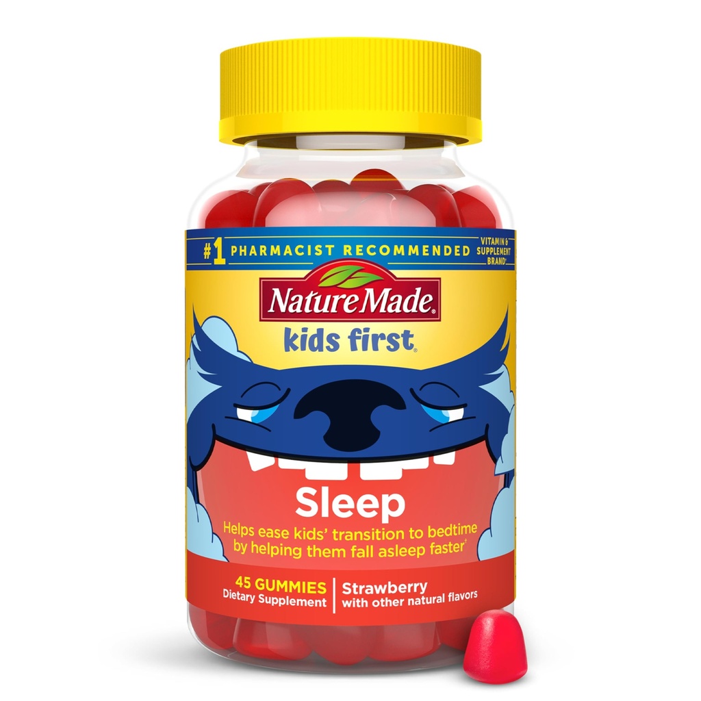 Příroda Děcka první spánek melatonin gumies, 100% droga zdarma spánková pomoc, Děti spánkové gumičky pro klidný spánek, 45 Počet
