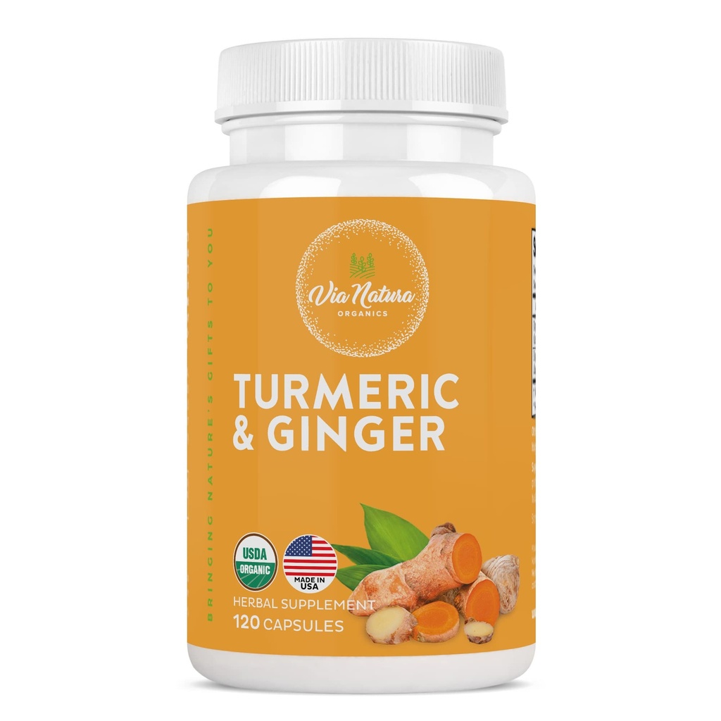 Turmerické a zázvorové kapsle 1000mg 600mg 124; Organic Herbal Supplement 124; 120 Kapsle