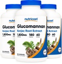 Nutricost Glucomannan 1,800mg Per Serving, 180 tobolek (3 lahvičky)