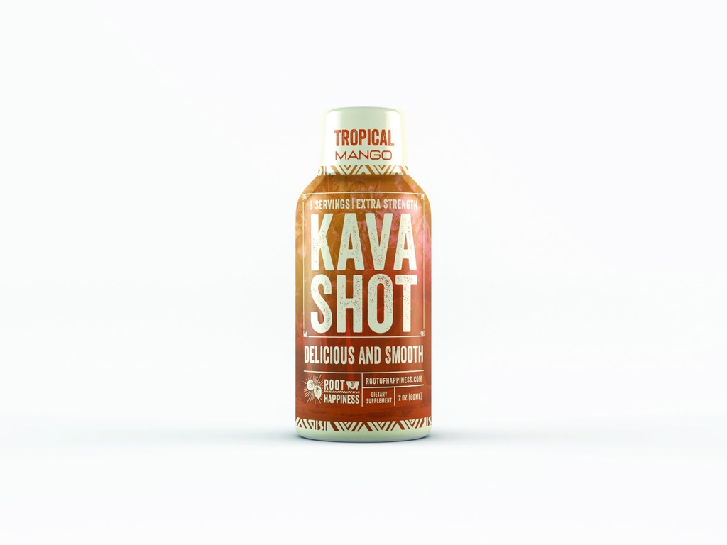 Kava a Wellness Shot 124; 2oz OF 124; Tropical Mango Flavor OF 124; Non- Alcholic OF 124; Relaxing Shot OF 124; Dietní Supplament