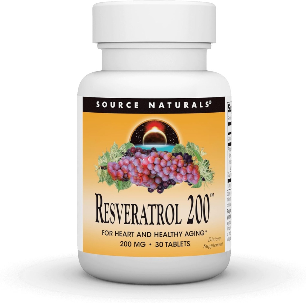 Zdroj Naturals Resveratrol, pro srdce a zdravé stárnutí * 200 mg - 30 tablet