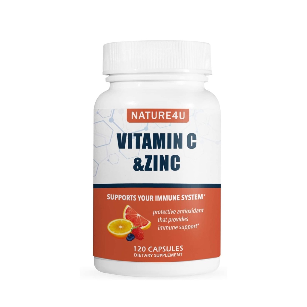Vitamin C 1000mg se zinkem, Rose Hips a Citrus Bioflavonoidy, Imunitní Suppension Antioxidants Protection, 120 Kapsle