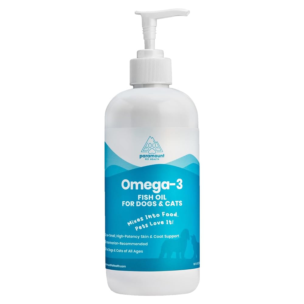 Wild- Chycený Omega 3 Rybí olej pro psy a kočky, tekutý dodatek EPA DHA pro pleť, plášť, klouby a srdce, Low- Odor Omega 3 Kapky pro malé psy Breeds & Kočky s ltchy kůže, 16 oz