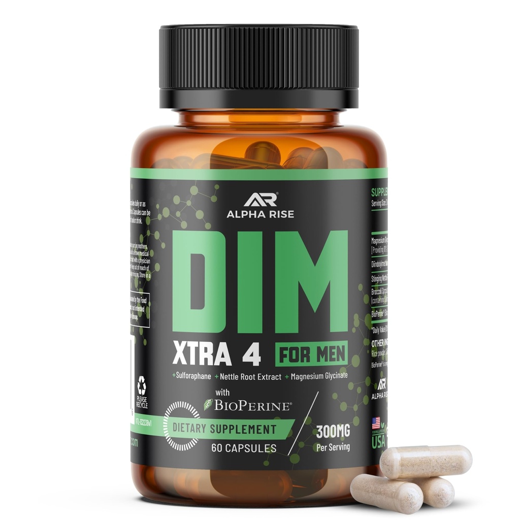 Premium DIM dodatek pro muže CLAS124; Estrogen Blocker & Aromatase Inhibitor CLAS124; Diindolylmethan, kopřivkový extrakt, Glycinát hořečnatý & Sulforaphane CLAS124; Hormon Balance & Jaterní ochrana CLAS124; 60 Kapsle