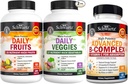 BioSchwartz Denní ovoce a zelenina dodatek pro ženy a muže (2 Měsíční dodávky) Plus vitamin B komplex s vitamínem C (2 Měsíční dodávky)