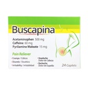 Buscapina Pain Relief Caplet - PMS, křeče, bolesti hlavy, nadýmání, bolest zad a kloubů - pro ženy a muže - Krabice s 24 Kaptami