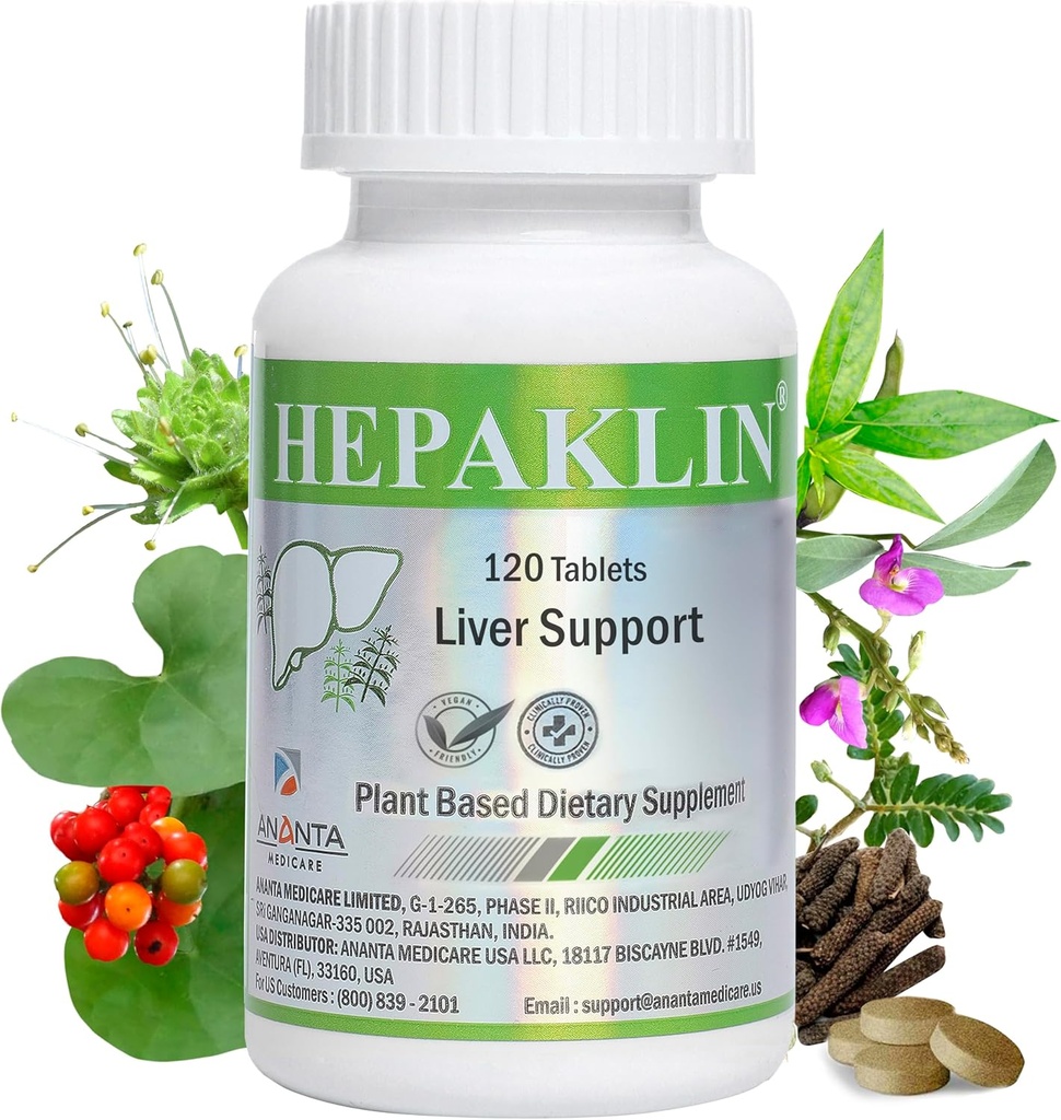 Hepaklin - Herbal Játra Detox & Support Formule pro zdraví, 120 Tabs