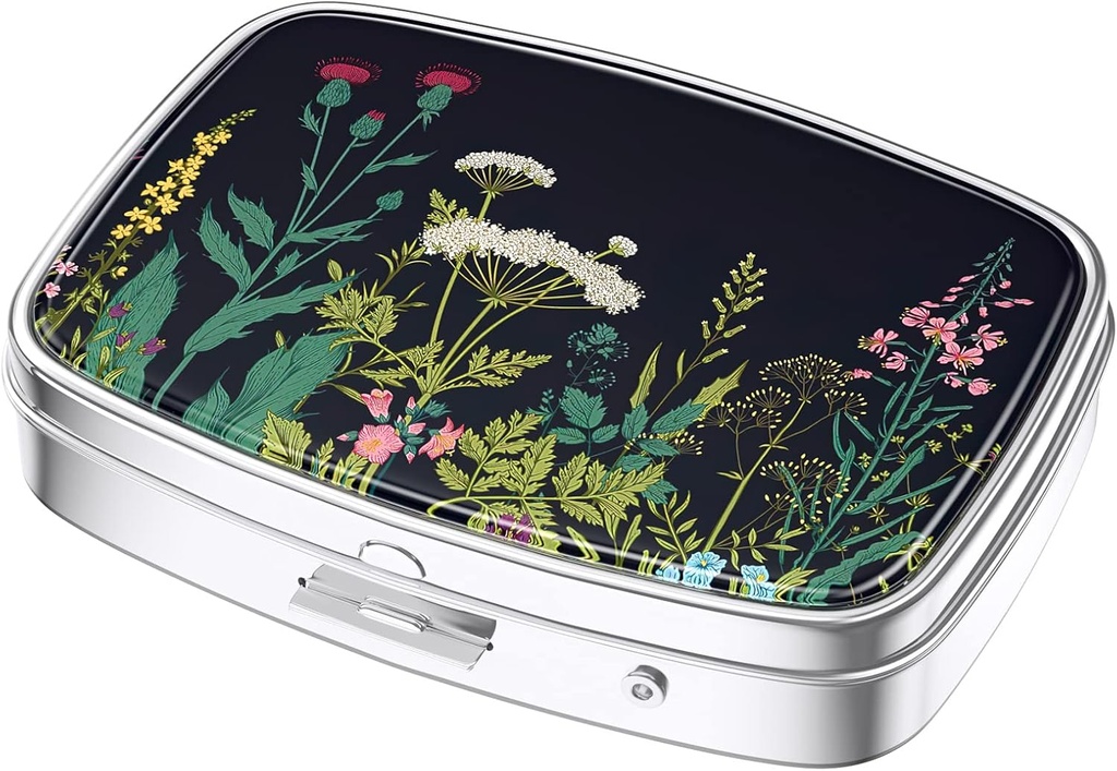 Nipichsha Pill Box, Malý Pouzdro na pero pro Purse & Pocket, Roztomilý Pořadatel Travel Medicine, Portable Medicine Container Holder to Hold Vitamíny, Léky, Rybí olej a doplňky, Pampeliška