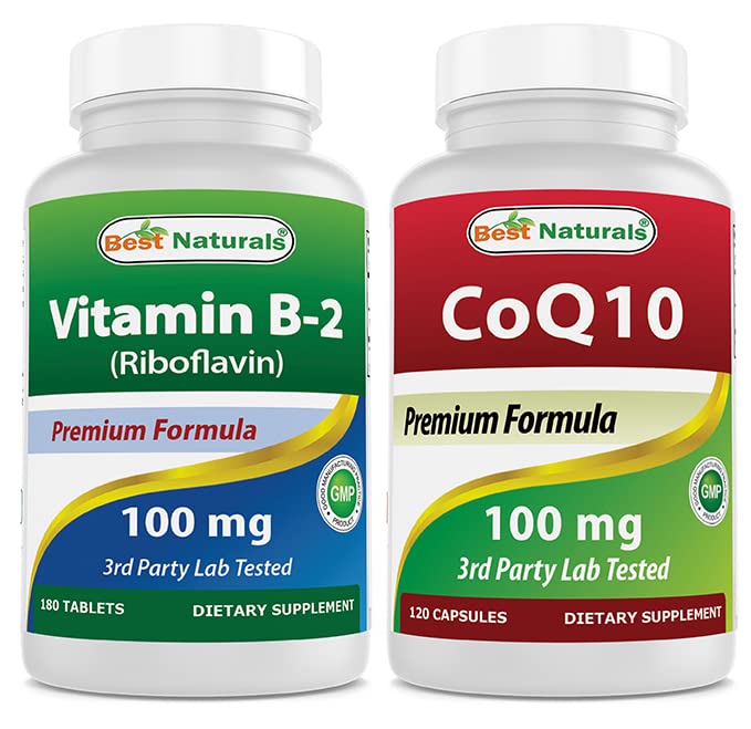 Nejlepší Naturals Vitamin B2 (Riboflavin) 100 mg & COQ10 100 mg