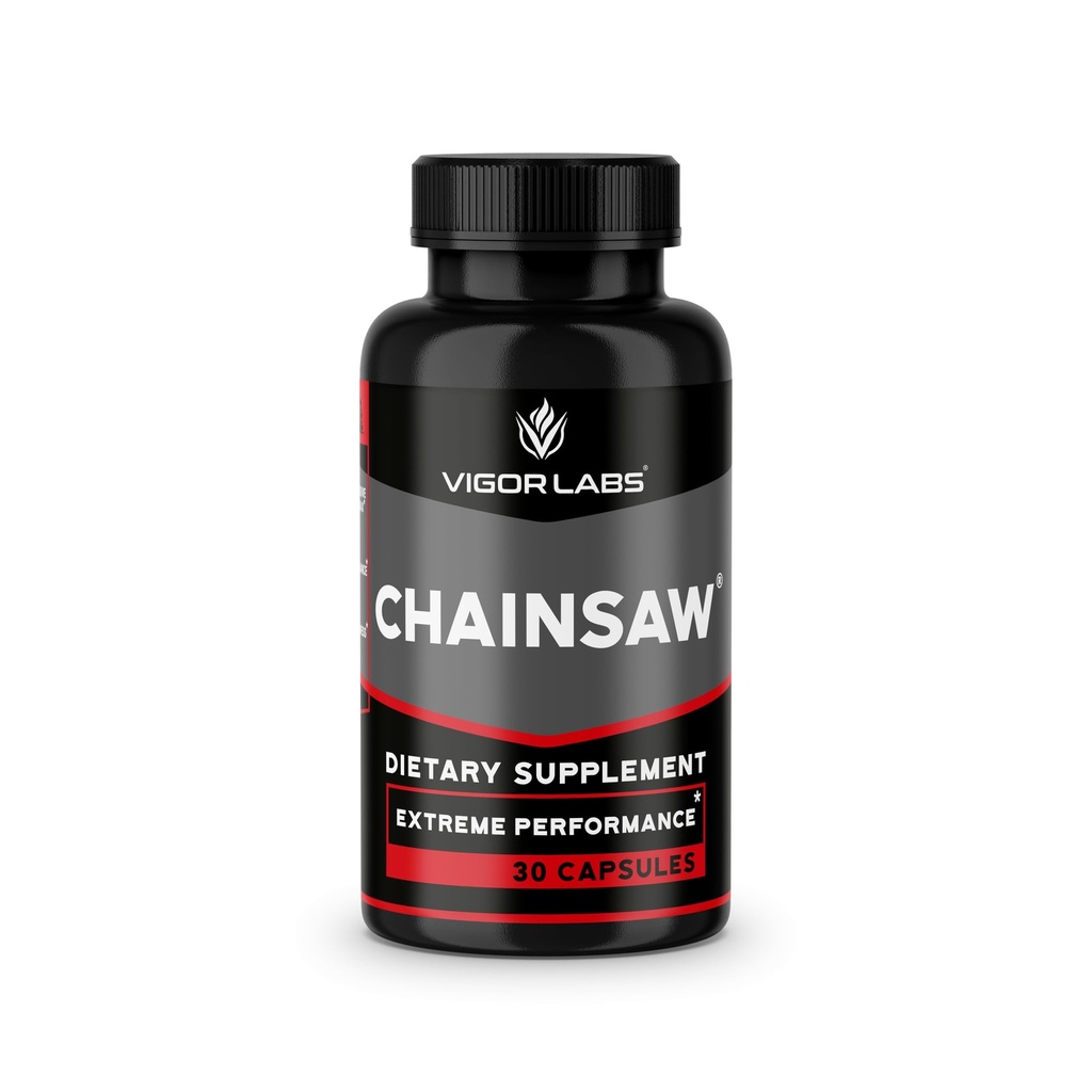 Chainsaw by Vigor Labs (30 kapslí), Podporuje pevnost, Stamina a vytrvalost, Dietní dodatek ke zvýšení krevního toku (Made in USA)